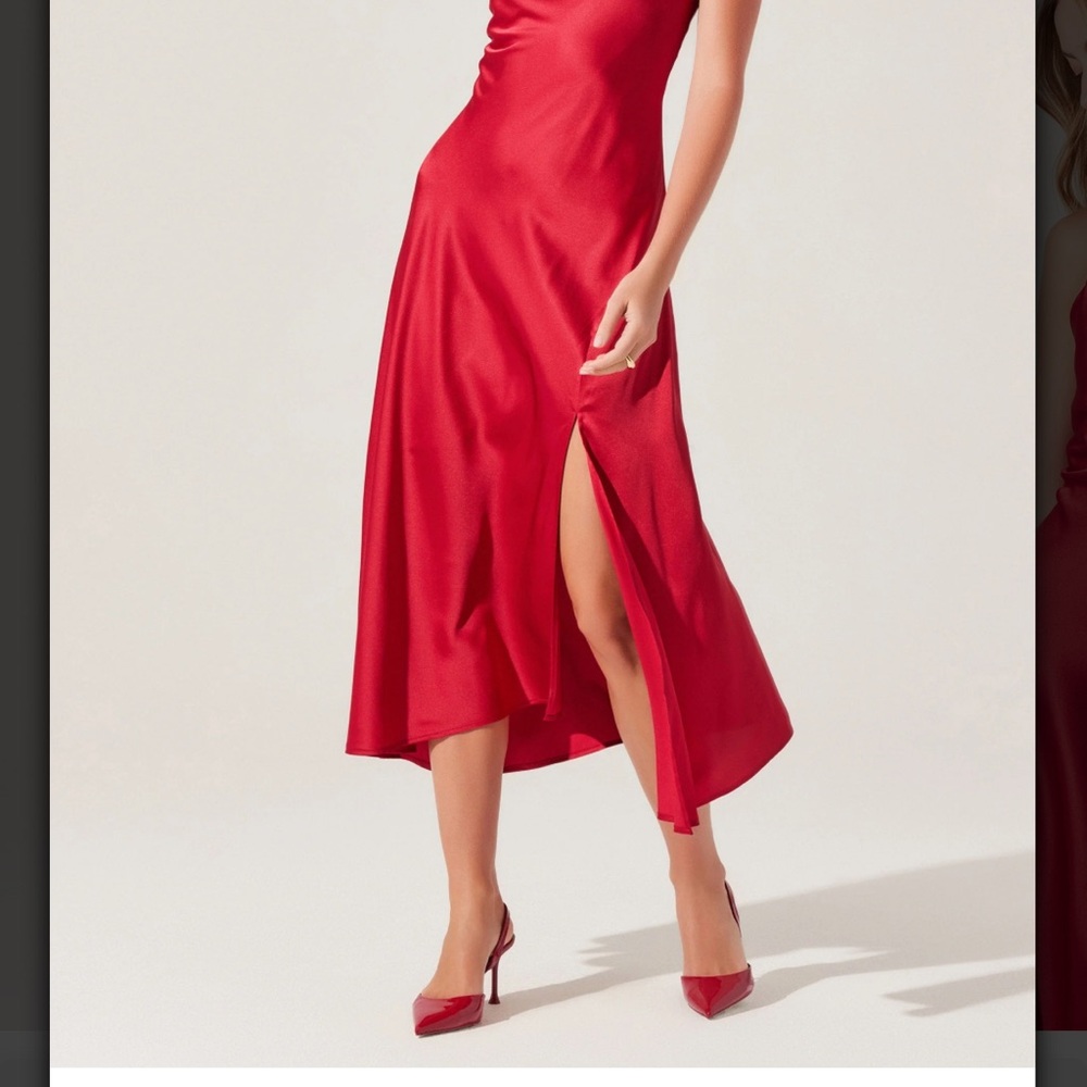 Elegant Red Satin Dress